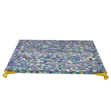 CPA-MPG Nova Zelândia Paua Shell Placemat com canto dourado